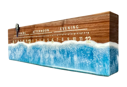 Sebastian 2: 3-foot walnut / resin ocean clock