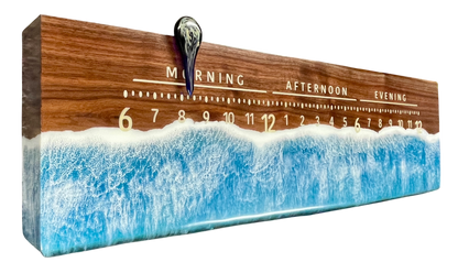 Sebastian 2: 3-foot walnut / resin ocean clock