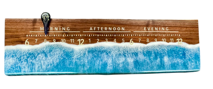 Sebastian 2: 3-foot walnut / resin ocean clock
