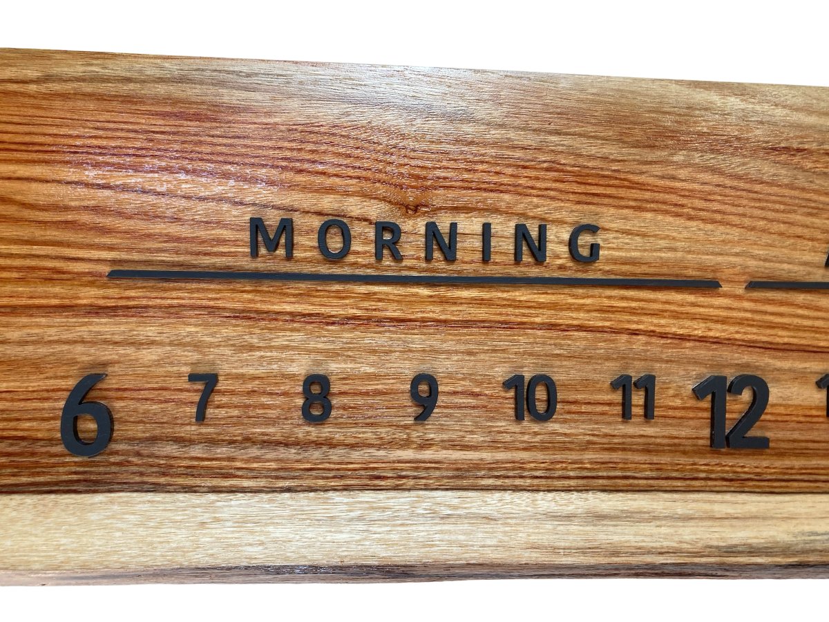 Morgaine:3 - foot Canarywood/Walnut - Linear Clockworks