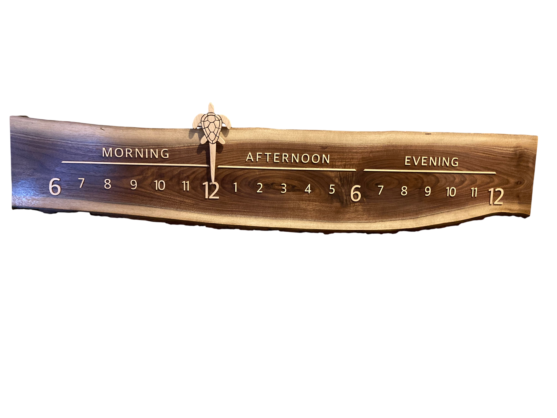 Turtle Cove: 5ft Walnut/Maple Live Edge - Linear Clockworks