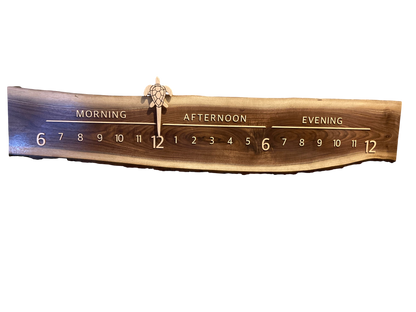 Turtle Cove: 5ft Walnut/Maple Live Edge - Linear Clockworks