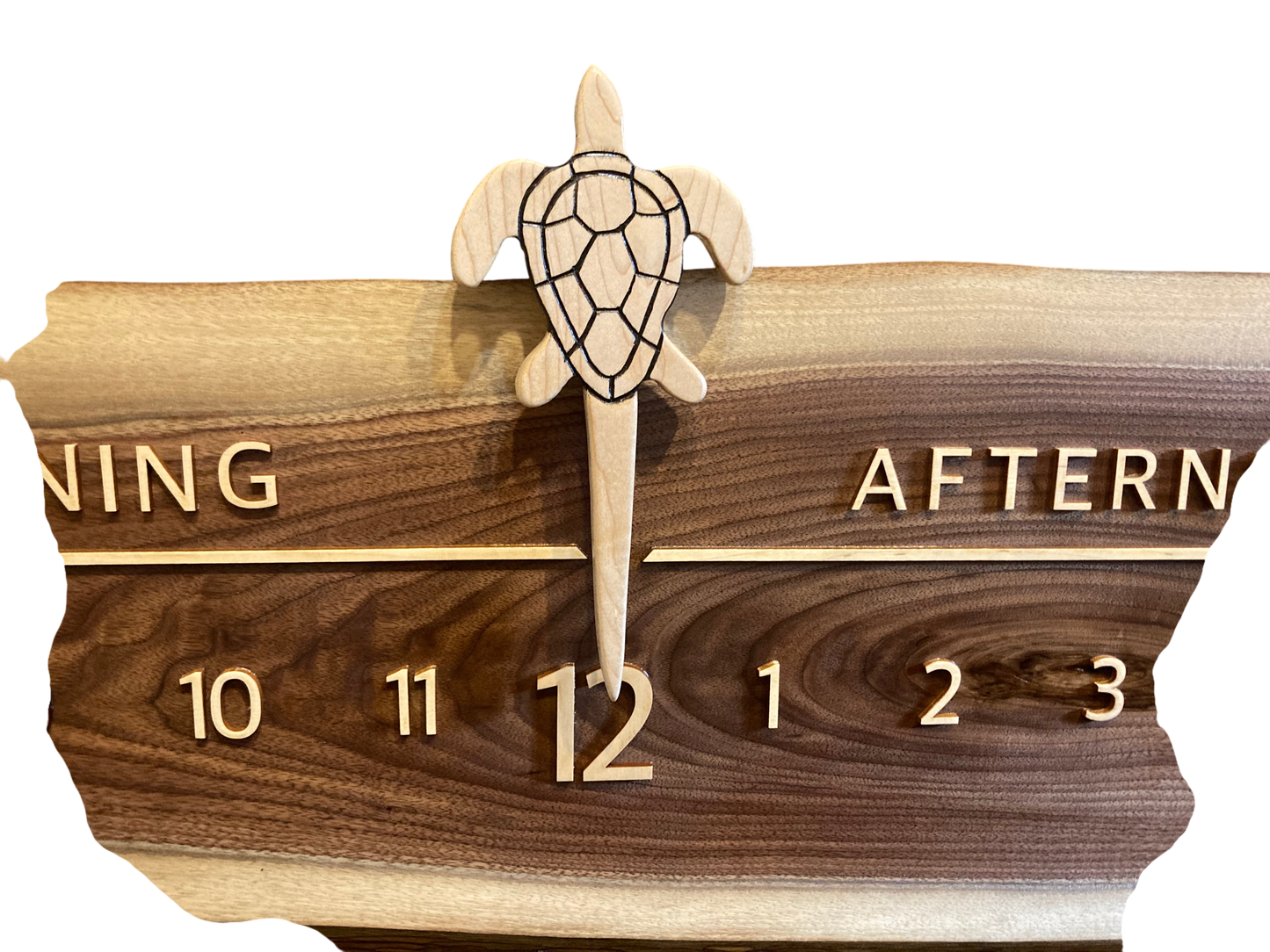 Turtle Cove: 5ft Walnut/Maple Live Edge - Linear Clockworks