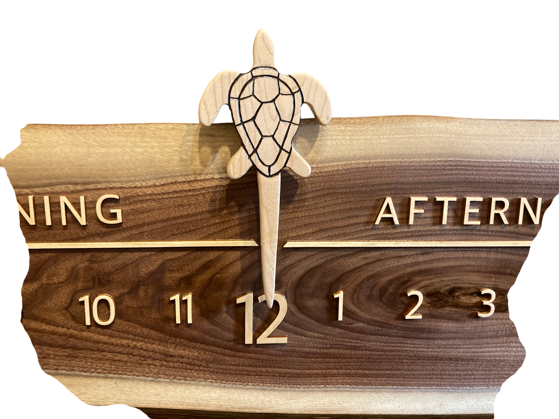 Turtle Cove: 5ft Walnut/Maple Live Edge - Linear Clockworks