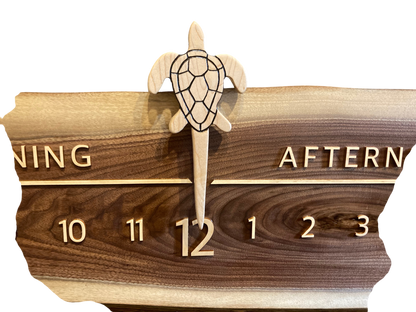 Turtle Cove: 5ft Walnut/Maple Live Edge - Linear Clockworks