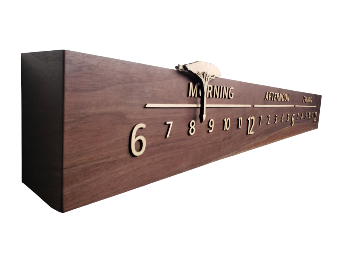 Altair:5 - foot Walnut/Maple - Linear Clockworks