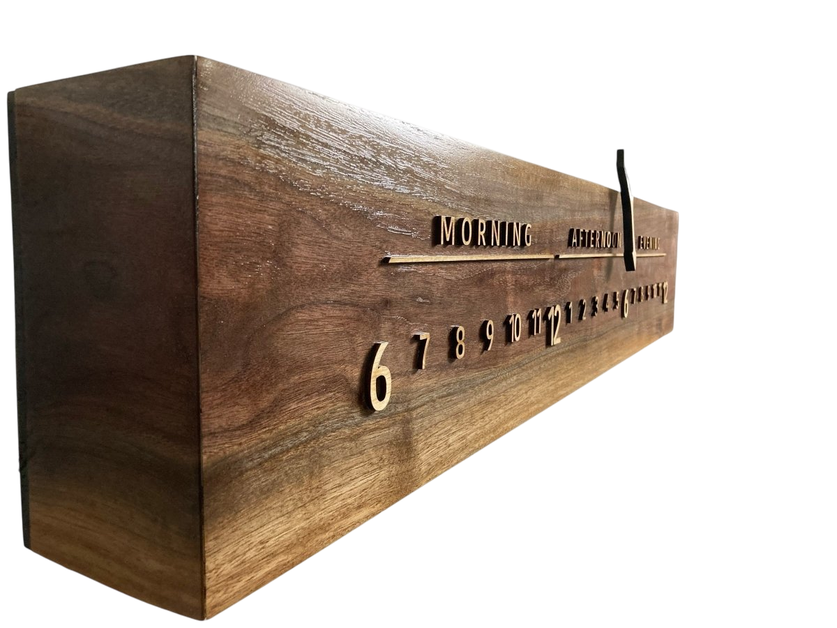 Cordelia: 3 - foot Walnut/Maple - Linear Clockworks