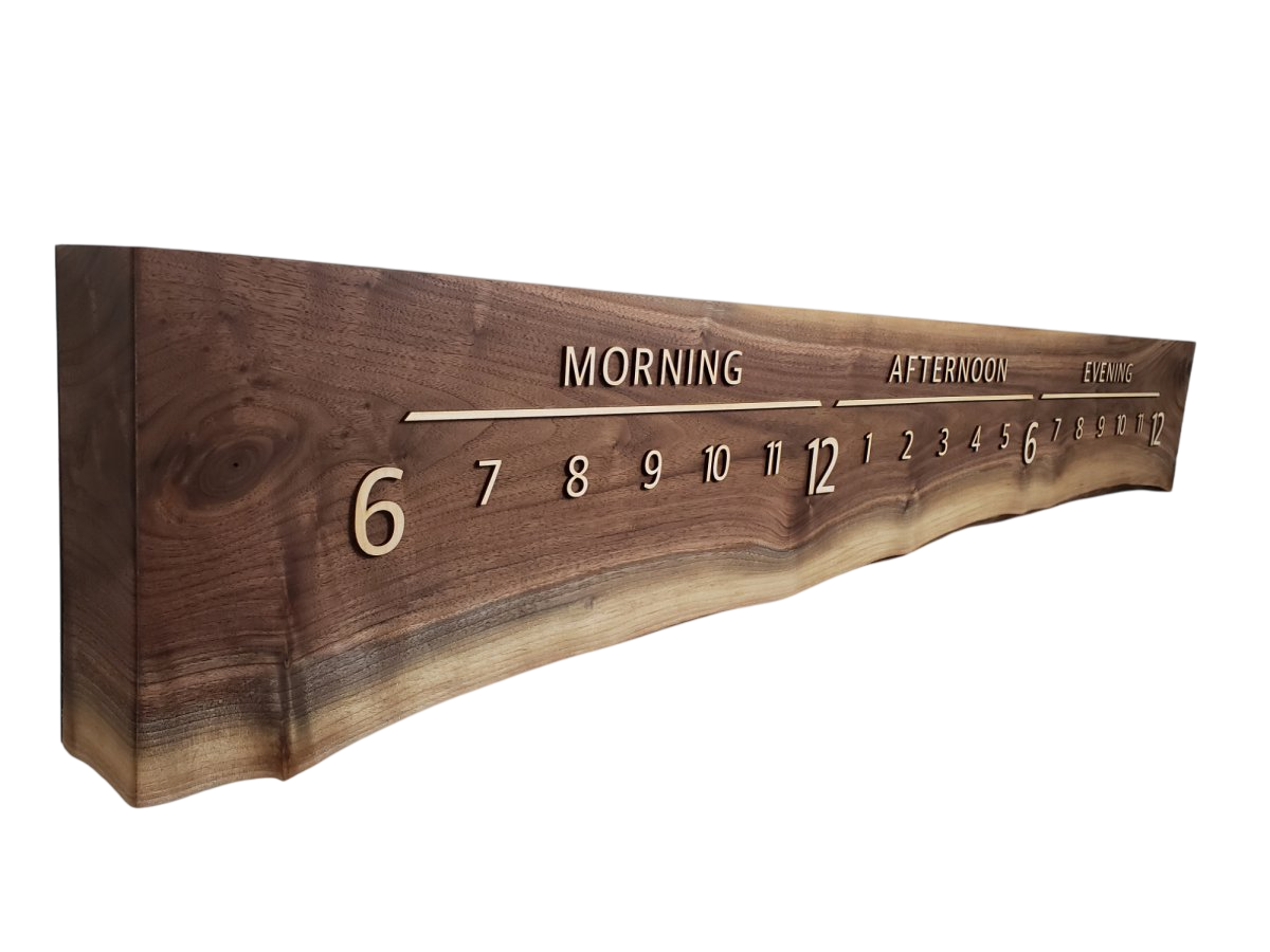 Blackberry:5 - foot Walnut/Maple - Linear Clockworks