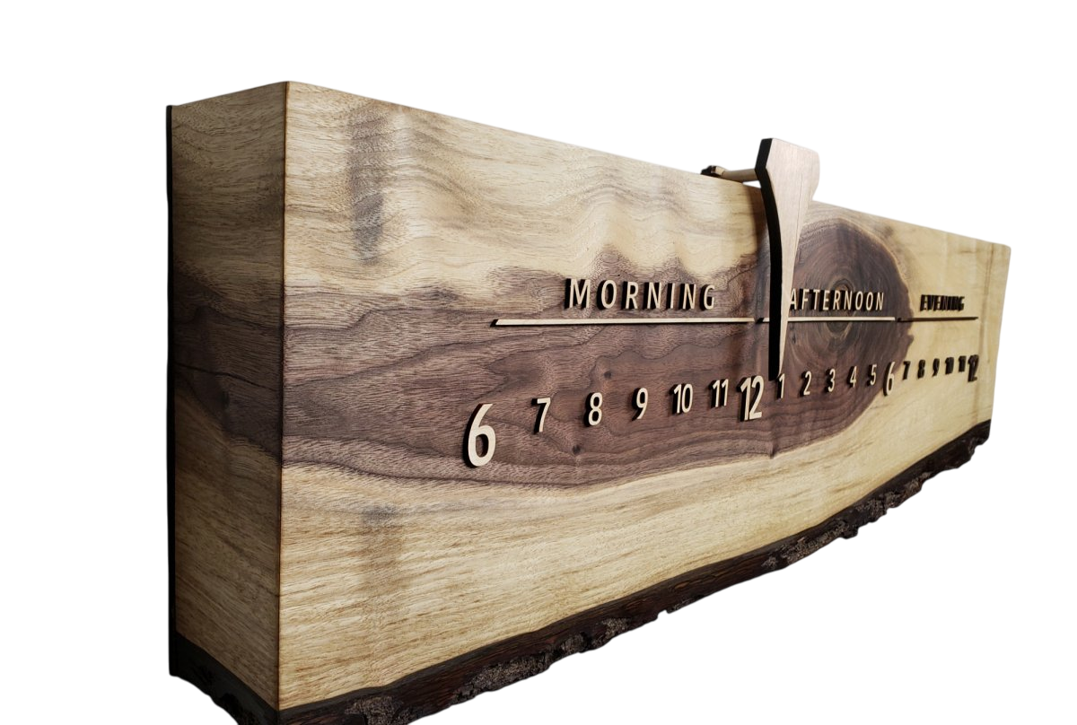 Breve:3 - foot Walnut/Maple - Linear Clockworks