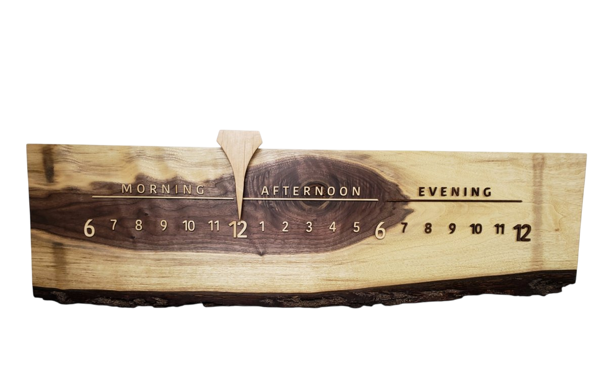 Breve:3 - foot Walnut/Maple - Linear Clockworks