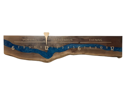 Adair:5 - foot Walnut/Maple Riverclock - Linear Clockworks