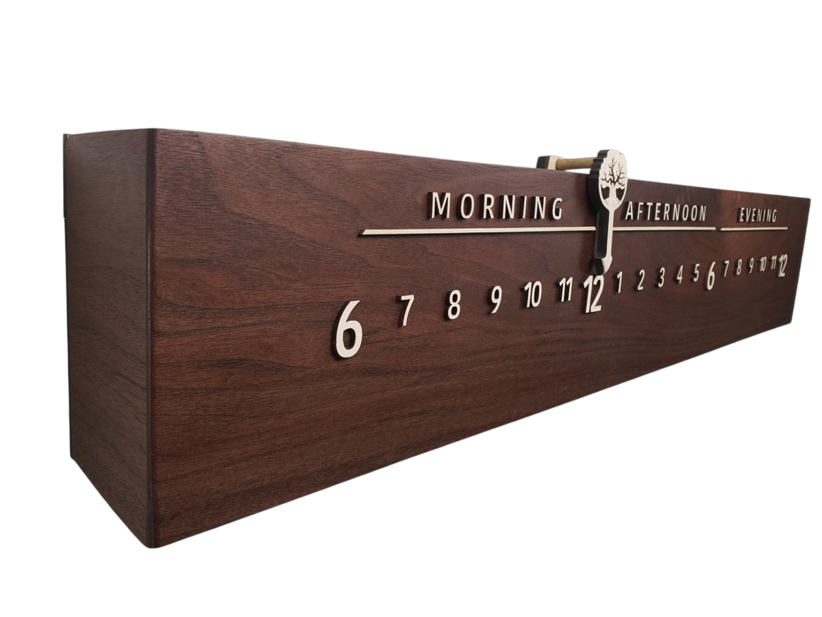 Atlantis:3 - foot Walnut/Maple - Linear Clockworks