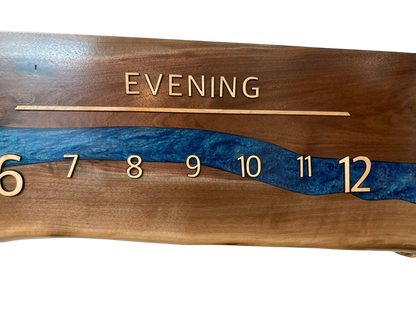Adair:5 - foot Walnut/Maple Riverclock - Linear Clockworks