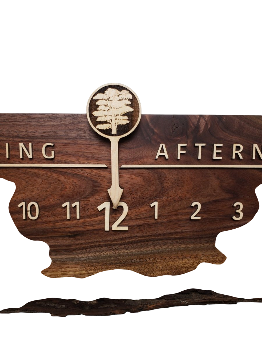 Alasia:3 - foot Walnut/Maple - Linear Clockworks