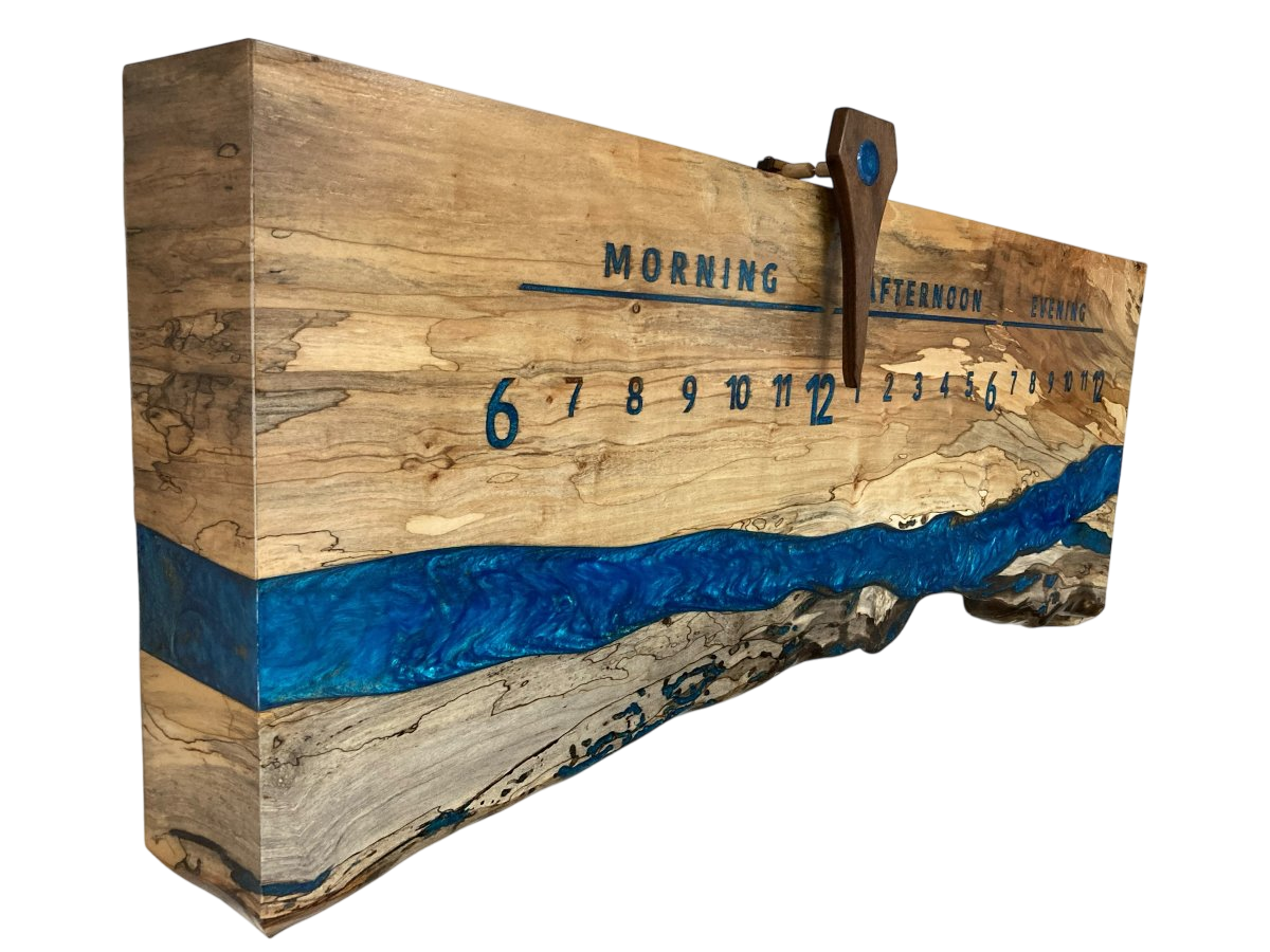 Avani:3 - foot Maple/Walnut Riverclock - Linear Clockworks