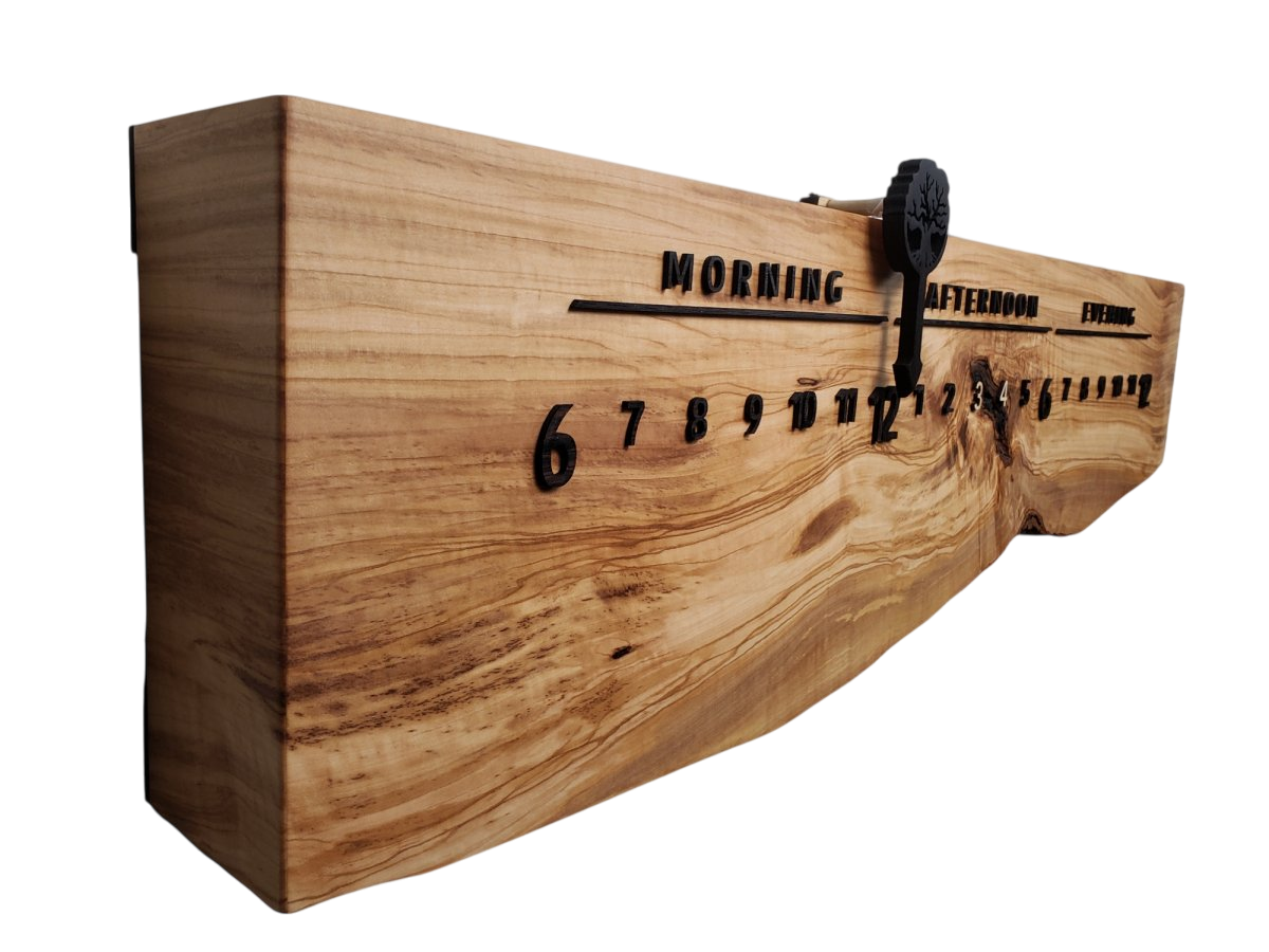 California:3 - foot Olivewood/Wenge - Linear Clockworks