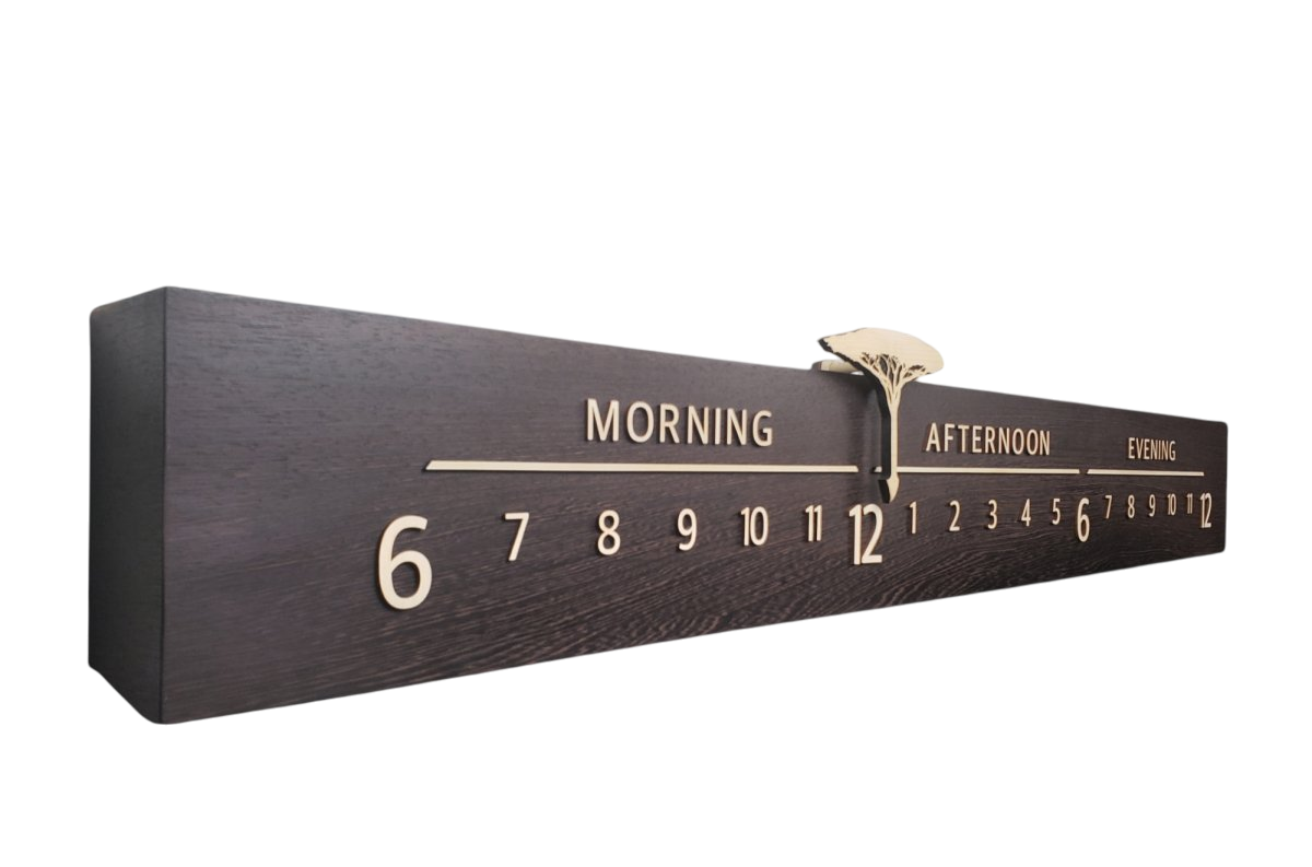 Acacia: 5 - foot Wenge/Maple - Linear Clockworks
