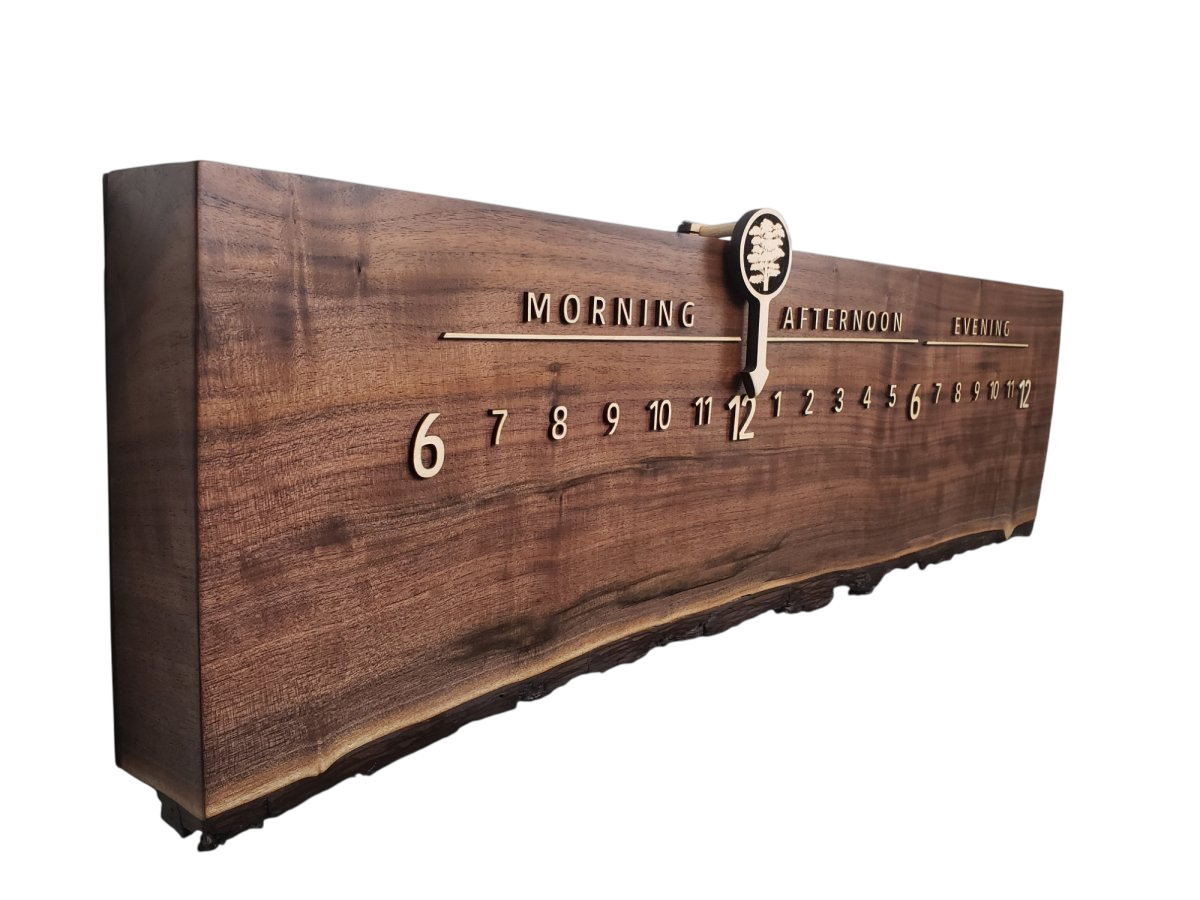 Columbus:3 - foot Walnut/Maple - Linear Clockworks