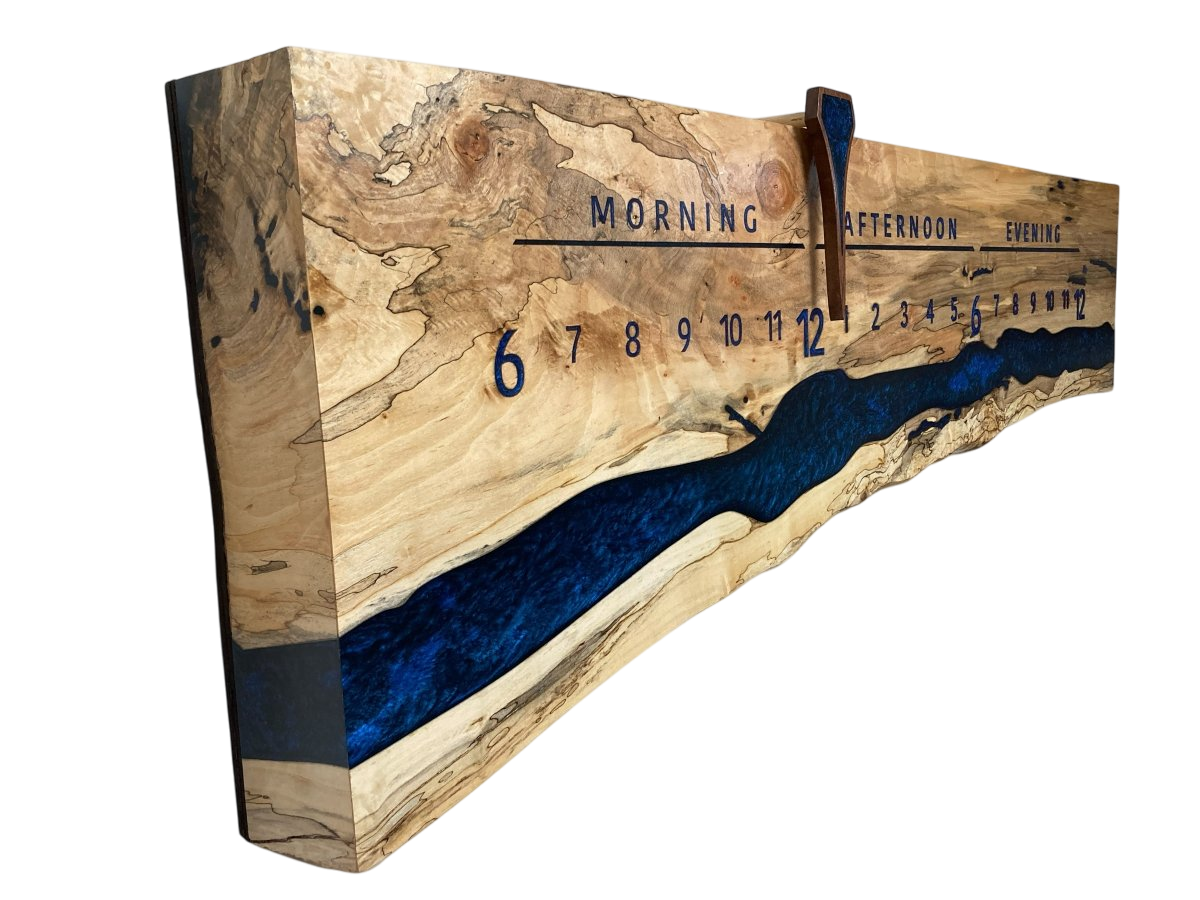 Leesville: 3 - foot Maple / Resin - Linear Clockworks
