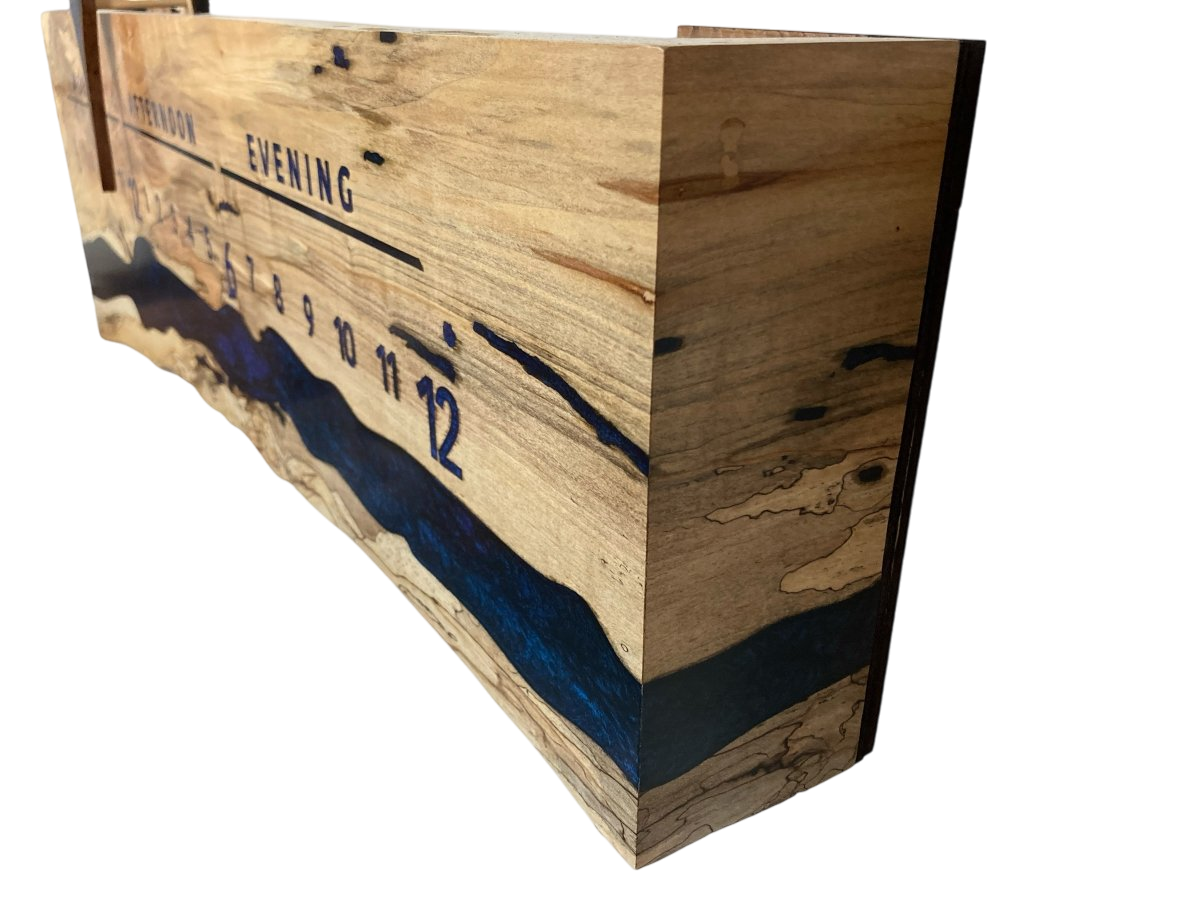Leesville: 3 - foot Maple / Resin - Linear Clockworks