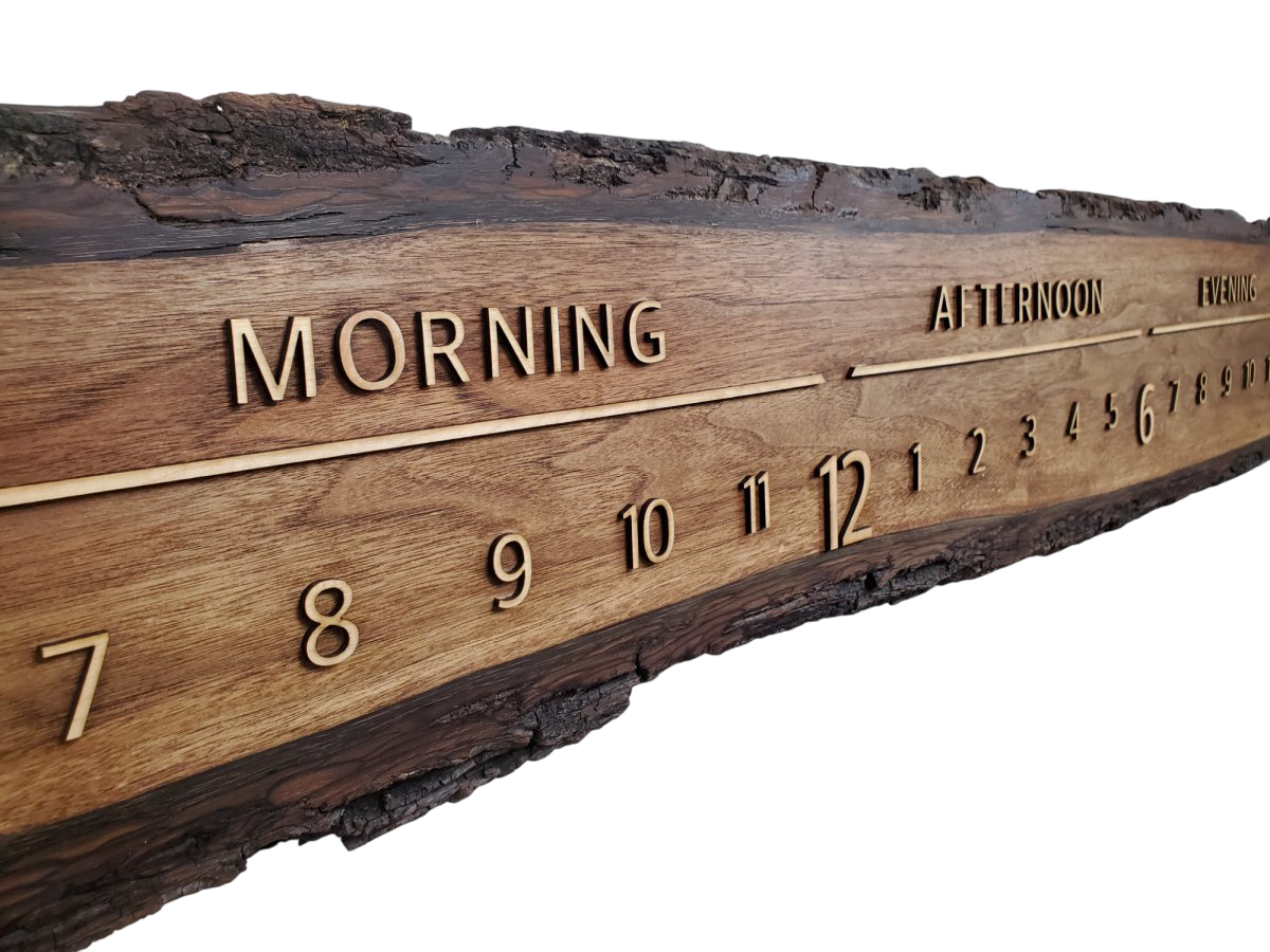 JerryRosen: 5 - foot double live edge walnut - Linear Clockworks