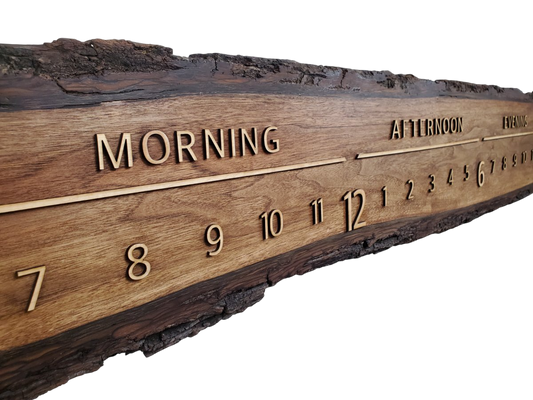JerryRosen: 5 - foot double live edge walnut - Linear Clockworks
