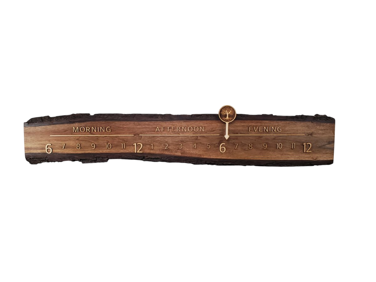 JerryRosen: 5 - foot double live edge walnut - Linear Clockworks