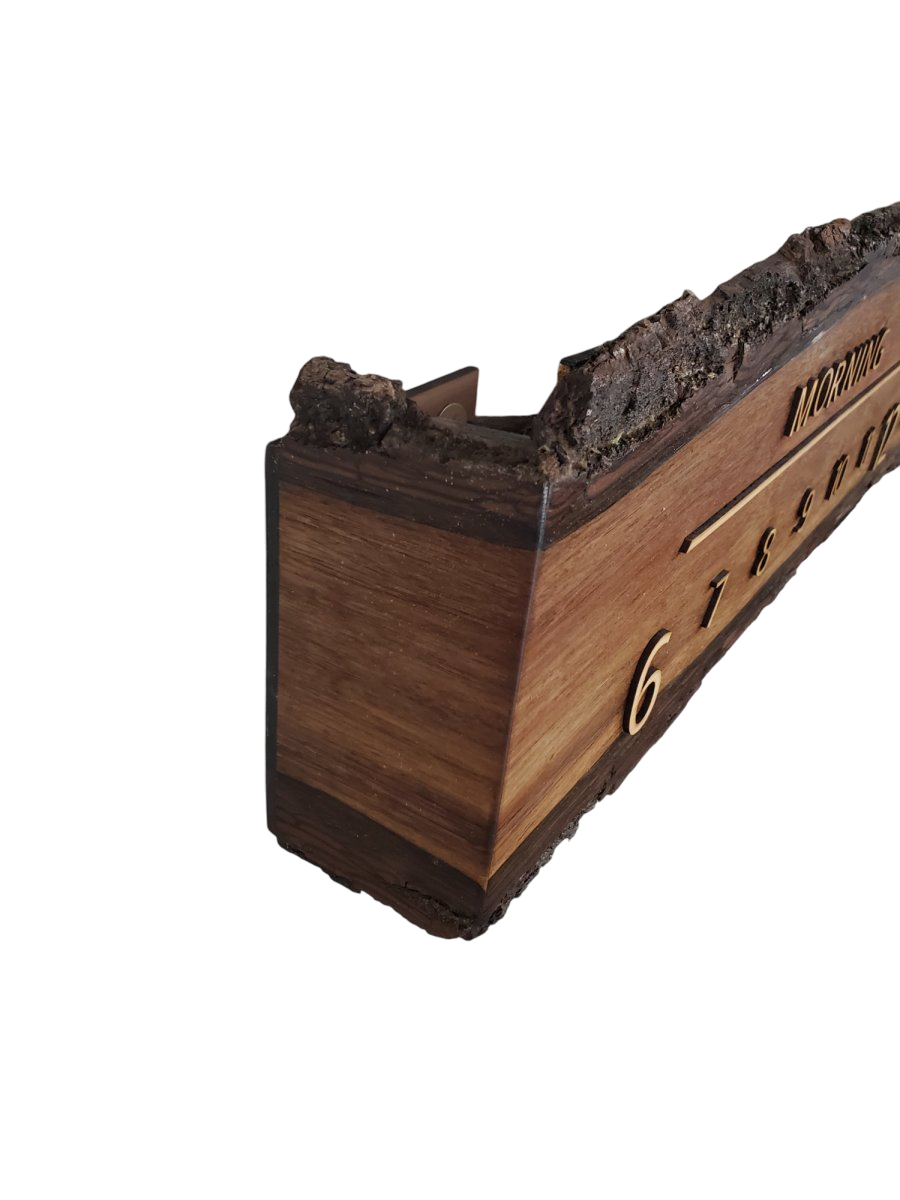 JerryRosen: 5 - foot double live edge walnut - Linear Clockworks