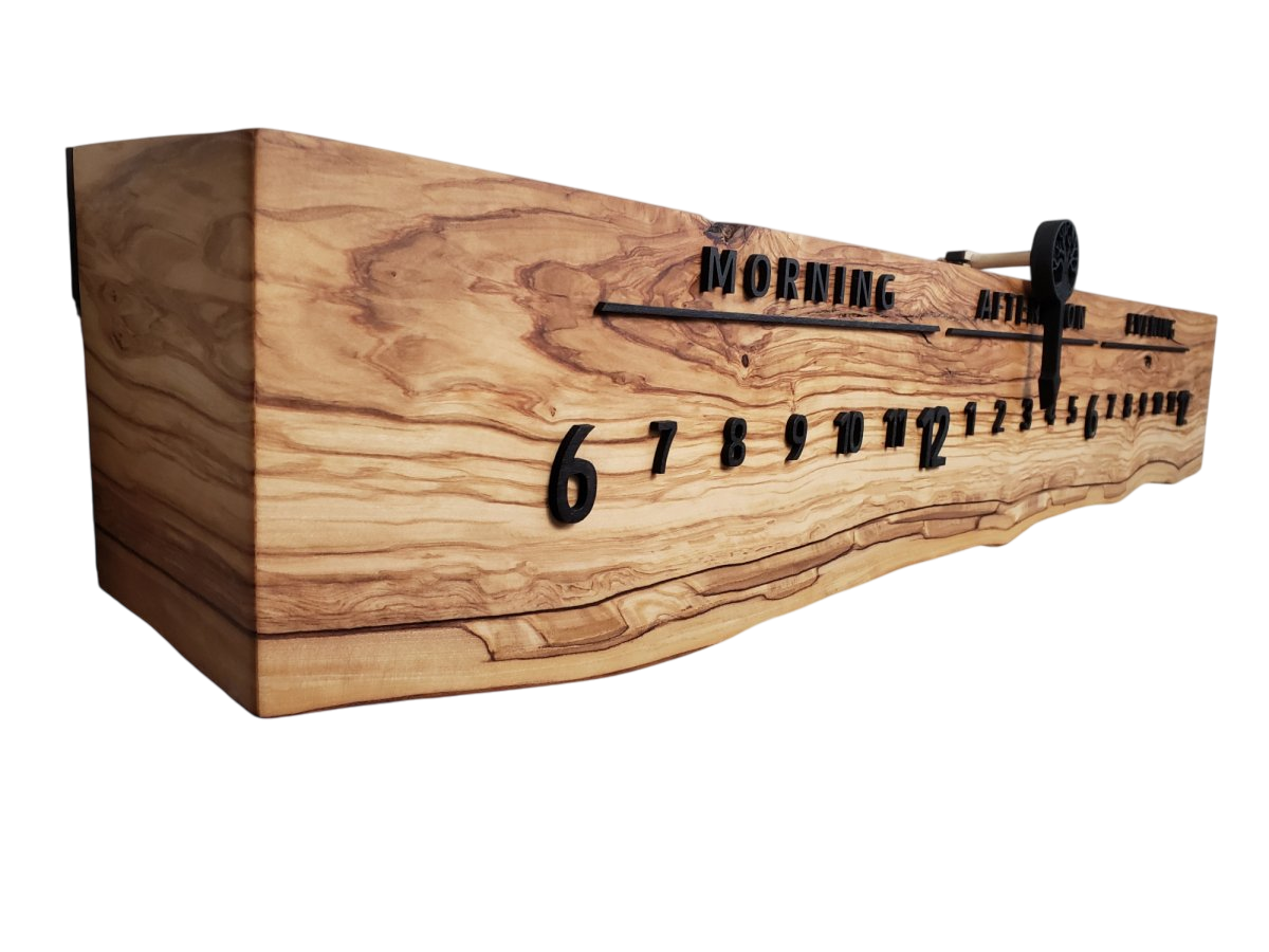 English Rose:3 - foot Olivewood/Walnut - Linear Clockworks