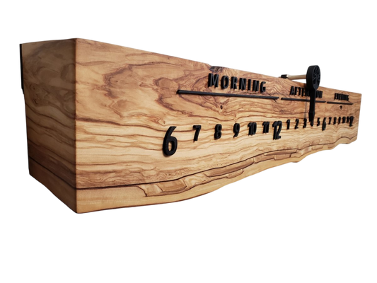 English Rose:3 - foot Olivewood/Walnut - Linear Clockworks