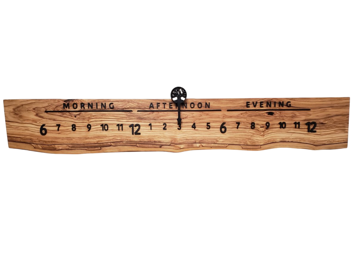 English Rose:3 - foot Olivewood/Walnut - Linear Clockworks