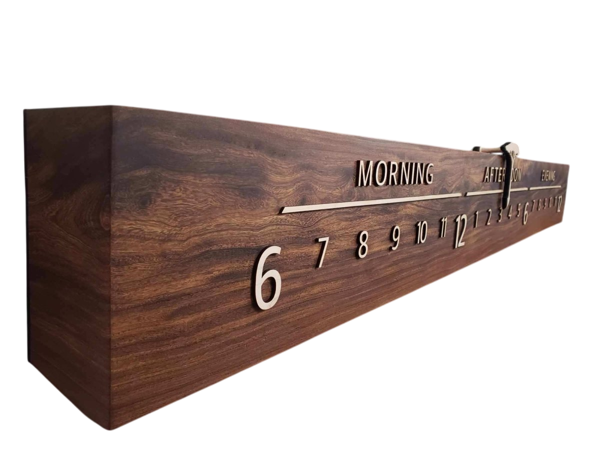 Midnight: 5 - foot, Afromosia/Maple - Linear Clockworks