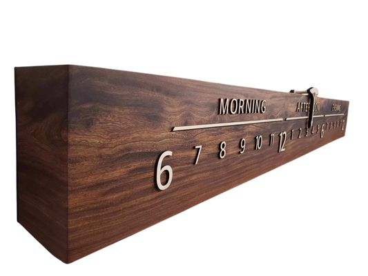 Midnight: 5 - foot, Afromosia/Maple - Linear Clockworks