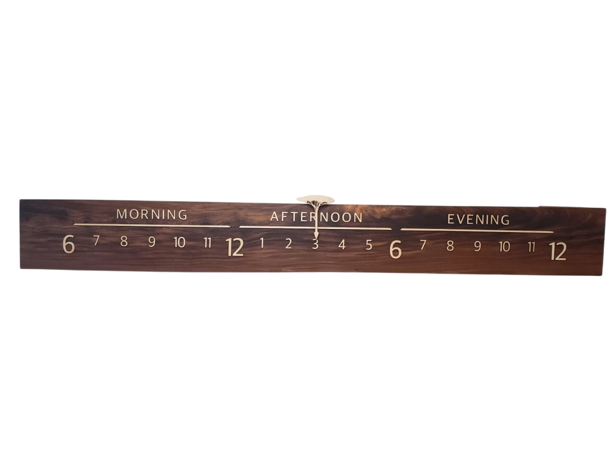 Midnight: 5 - foot, Afromosia/Maple - Linear Clockworks