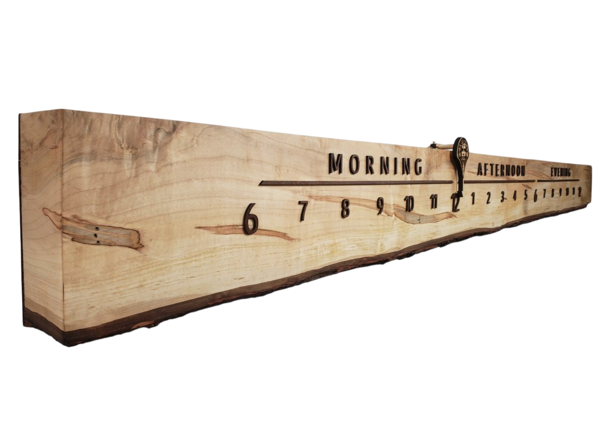 Green Man:7 - foot Maple/Walnut - Linear Clockworks