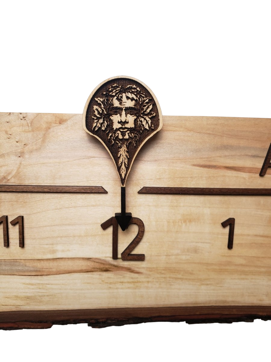 Green Man:7 - foot Maple/Walnut - Linear Clockworks