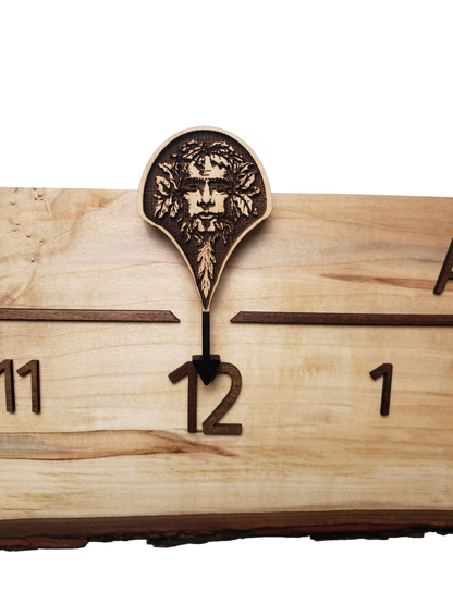 Green Man:7 - foot Maple/Walnut - Linear Clockworks