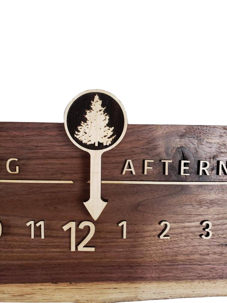 Hathor: 3 - foot Walnut / Maple - Linear Clockworks