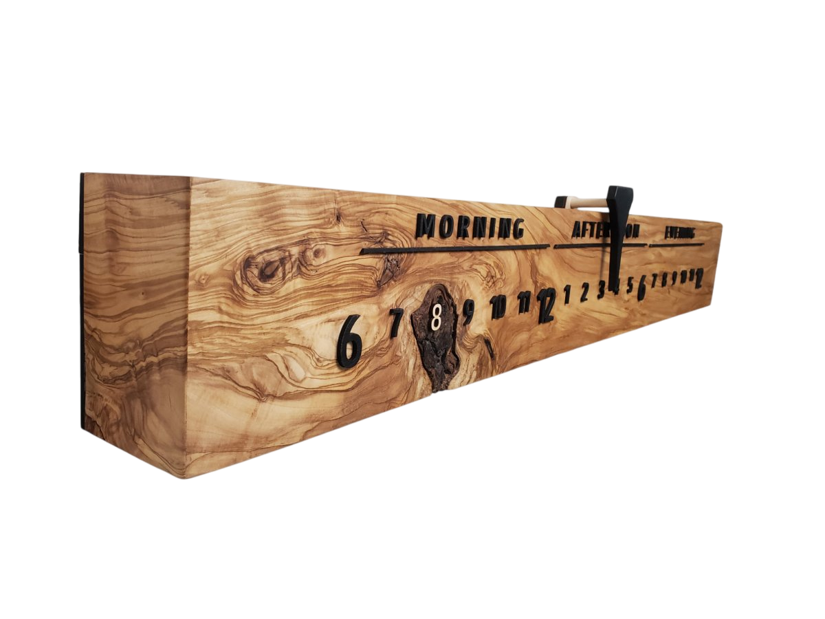 Florence:3 - foot Olivewood/Walnut - Linear Clockworks