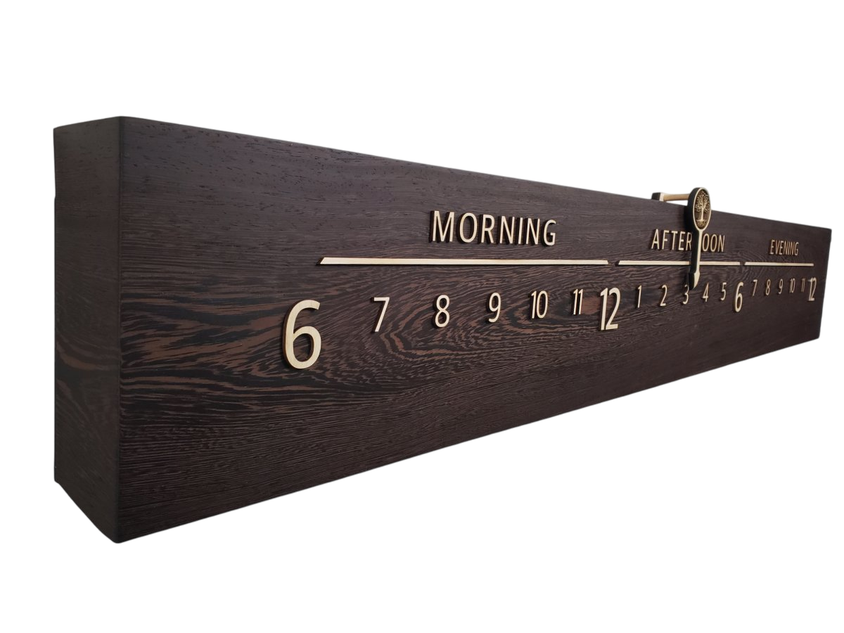 Kalamata:5 - foot Wenge/Maple - Linear Clockworks