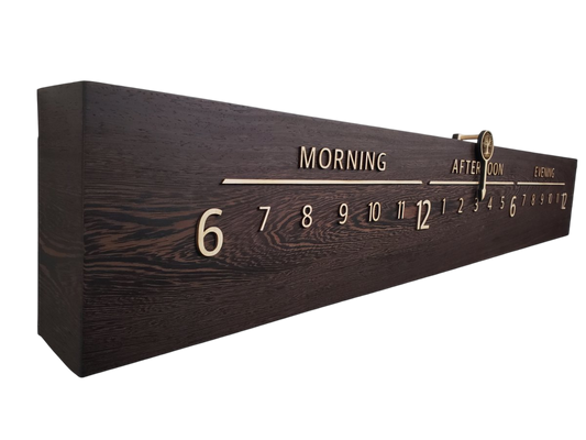 Kalamata:5 - foot Wenge/Maple - Linear Clockworks