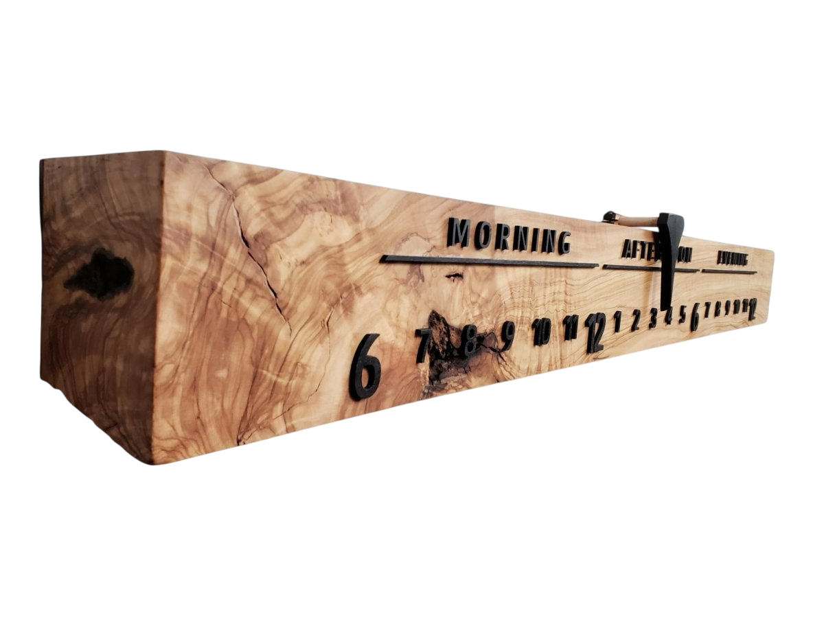 Malta: 3 - foot Olivewood/Walnut - Linear Clockworks
