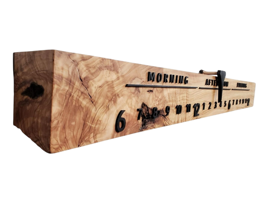 Malta: 3 - foot Olivewood/Walnut - Linear Clockworks