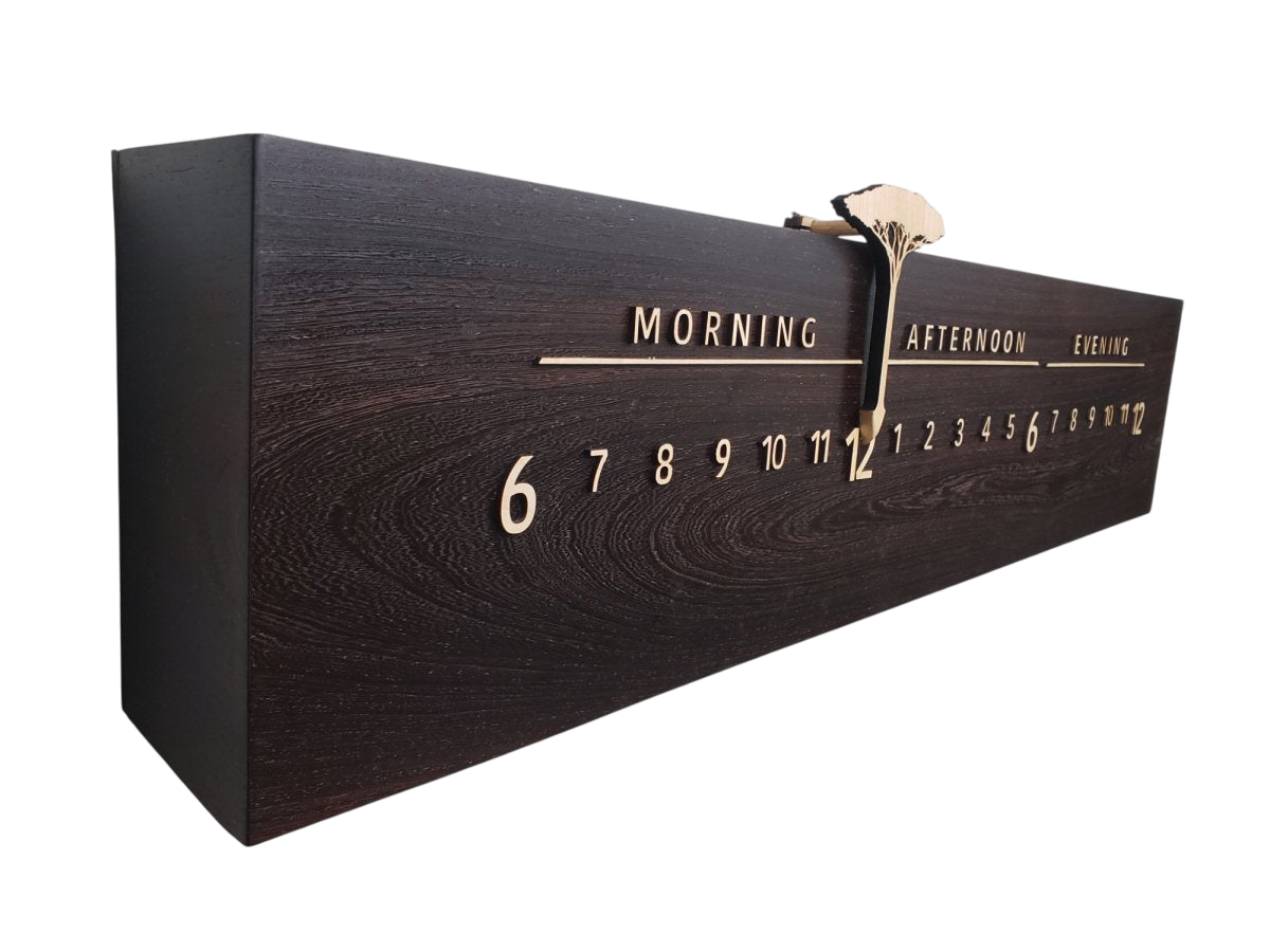 Kenya:3 - foot Wenge/Maple - Linear Clockworks