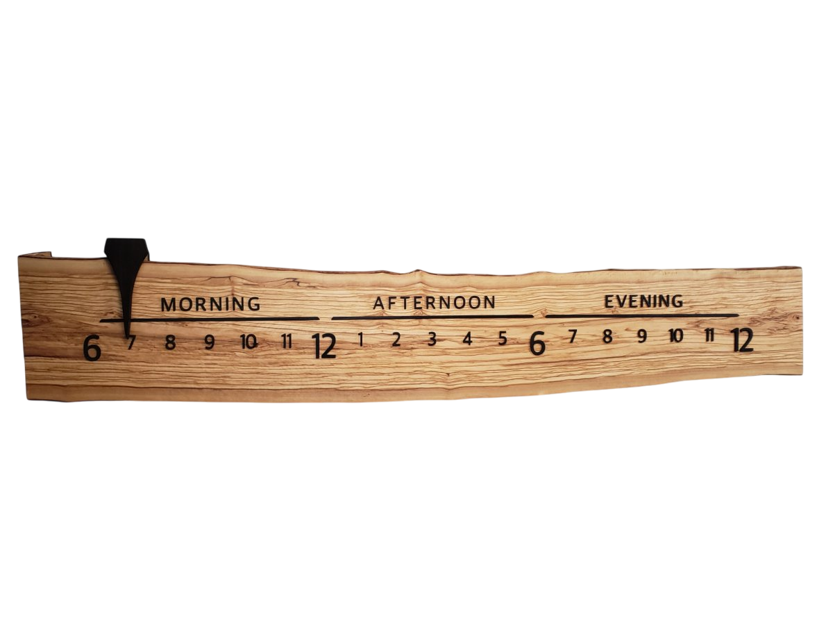 Milan: 5 - foot Olivewood/Walnut - Linear Clockworks