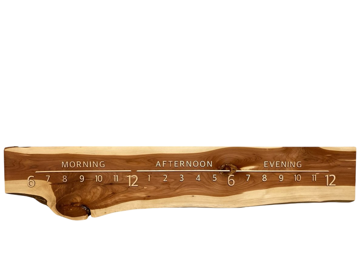 Heron: 5 - foot Cedar/Maple - Linear Clockworks