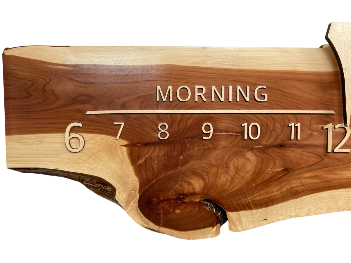 Heron: 5 - foot Cedar/Maple - Linear Clockworks