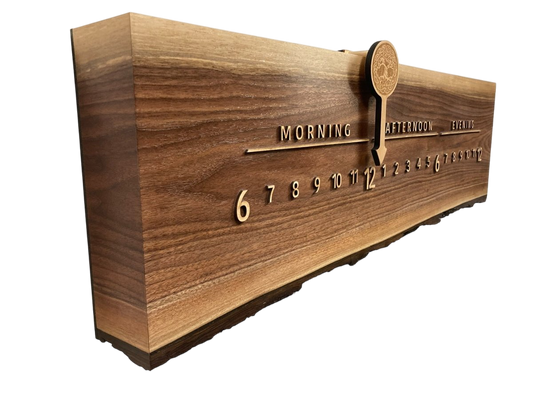 Ophelia: 3 - foot Walnut/Maple - Linear Clockworks