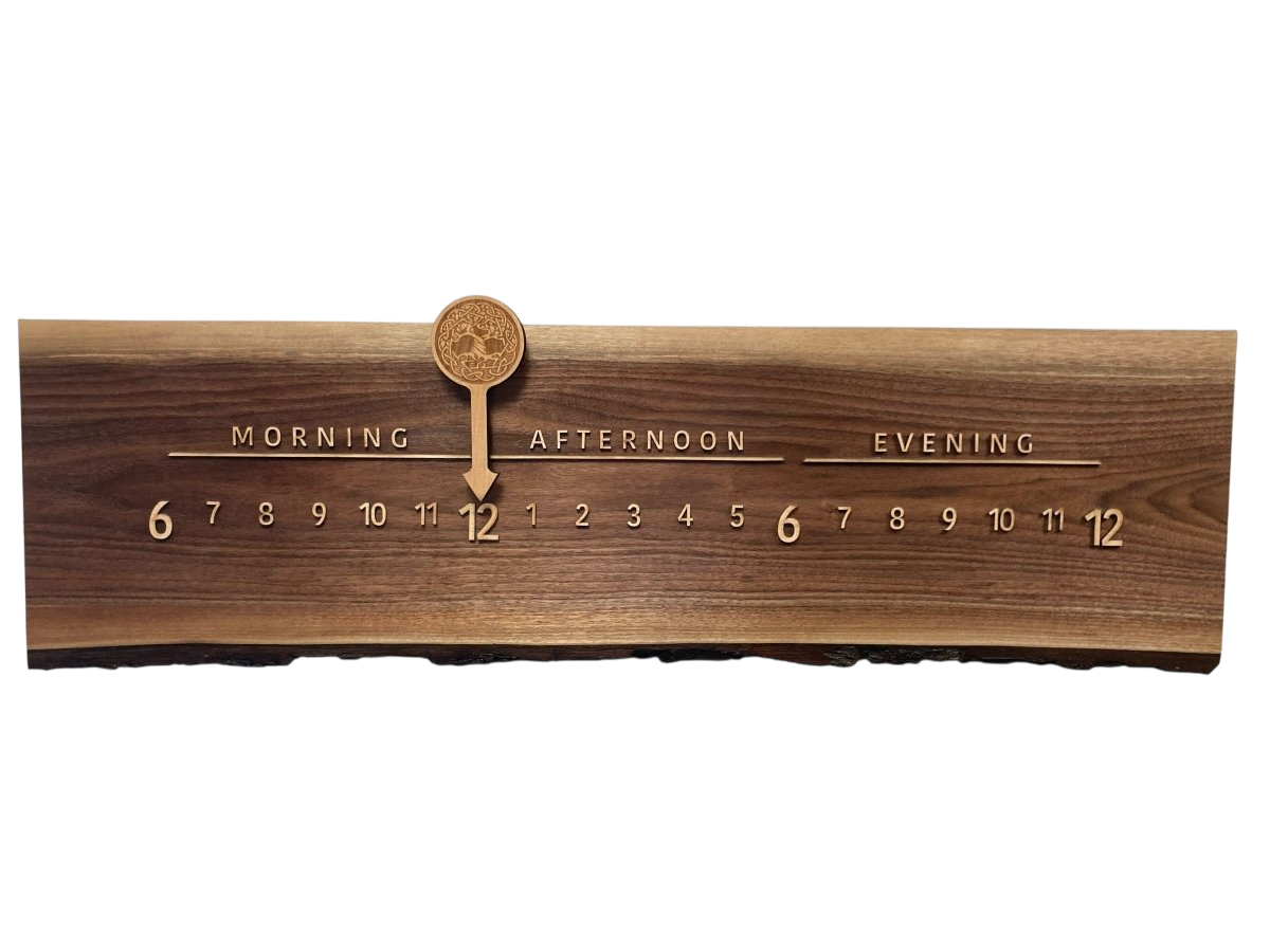 Ophelia: 3 - foot Walnut/Maple - Linear Clockworks