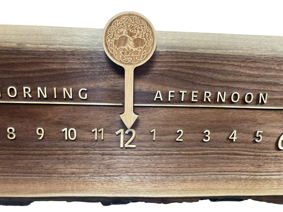 Ophelia: 3 - foot Walnut/Maple - Linear Clockworks
